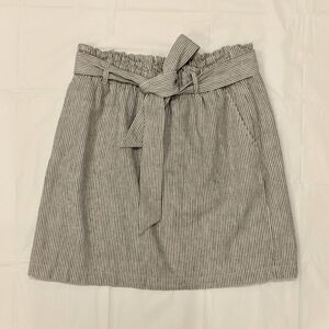 J. Crew Black and White Striped Mini Skirt